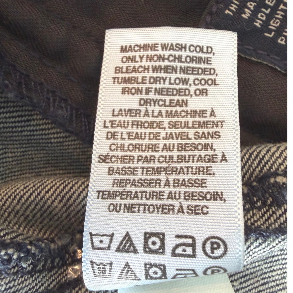 Lucky Brand Adamson Dark Wash Frayed Denim Jacket Moto Zip Womens Size S Small - Picture 10 of 11